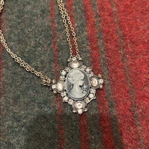 Vintage Cameo and Silver Chain